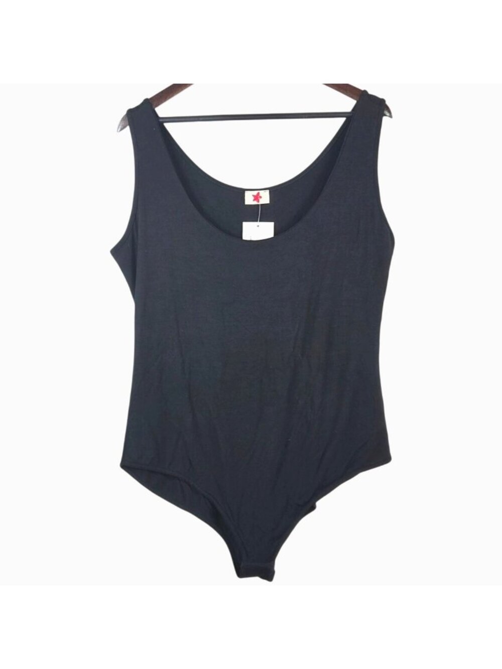 Nothing Fancy Evolving Love Plus Size Black Bodysuit 3XL Scoop Neck Stretchy